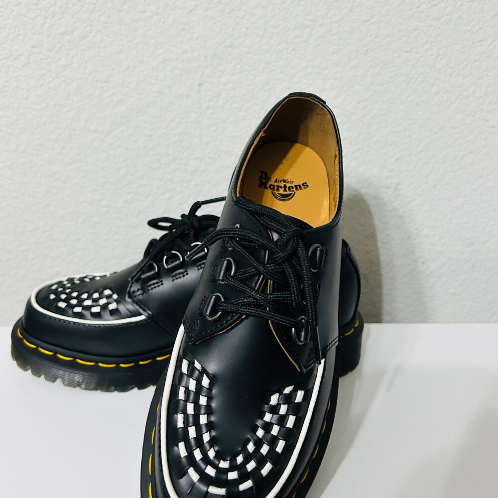 NEW Dr Martens Ramsey Creeper in Black White Rockabilly Size 7 Y2K Skater Punk - Picture 11 of 13